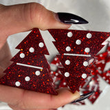 Christmas Tree Red Glitter Dominos 🔴(4-6 week delivery time)