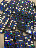 Midnight DISCO Purple Glitter Dominos 🔴(4-6 week delivery time)