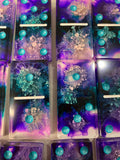 Purple & Teal Alcohol Ink Dominos 🔴(4-6 week delivery time)