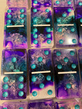 Purple & Teal Alcohol Ink Dominos 🔴(4-6 week delivery time)