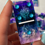 Purple & Teal Alcohol Ink Dominos 🔴(4-6 week delivery time)