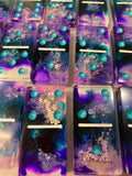 Purple & Teal Alcohol Ink Dominos 🔴(4-6 week delivery time)