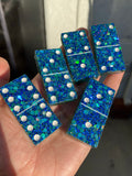 Holo Blue Teal Dominos 🔴(4-6 week delivery time)