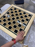 Emerald and Gold LARGE Chess Board