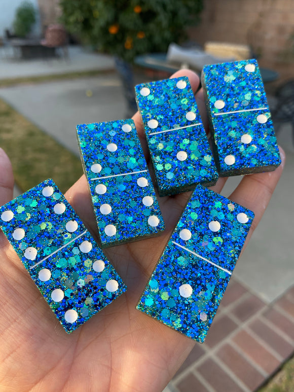 Holo Blue Teal Dominos 🔴(4-6 week delivery time)