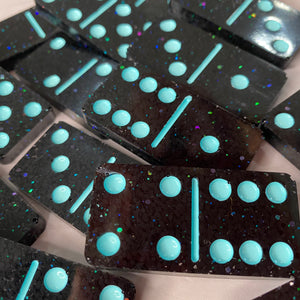 Dark Galaxy + Teal Dots Dominos 🔴(4-6 week delivery time)