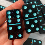 Dark Galaxy + Teal Dots Dominos 🔴(4-6 week delivery time)